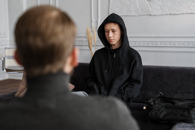 Male teen attending therapy